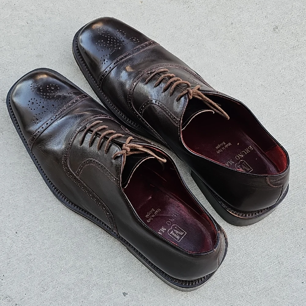 BRUNO MAGLI Dark Brown Oxfords Mens Dress Shoes